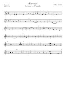 Partition viole de gambe aigue 2, madrigaux pour 5 voix, Anerio, Felice par Felice Anerio