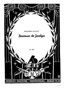 Partition complète, Jocelyn, Op.100, Godard, Benjamin par Benjamin Godard