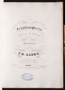 Partition Frühlingsglaube (S.558/7), Collection of Liszt editions, Volume 2