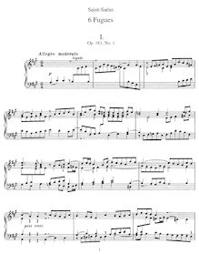Partition complète, 6 Fugues, Op.161, Saint-Saëns, Camille