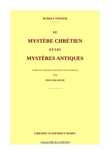 Le mystère chrétien et les mystères antiques