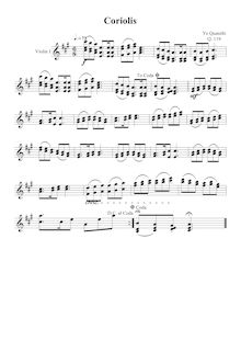 Partition violon I, Coriolis, Q. 119, Ye, Quanzhi