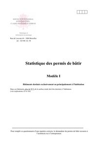 Statistique des permis de bâtir - Modèle I