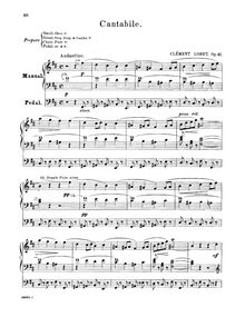 Partition complète, Cantabile, Op.41, Loret, Clément