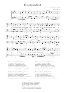 Partition Getrost mein Geist, BWV Anh.32, 7 Geistliche Oden und ein Gedicht