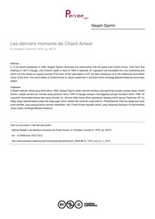 Les derniers moments de Chairil Anwar - article ; n°1 ; vol.4, pg 49-73