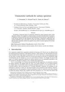 Commutator methods for unitary operators