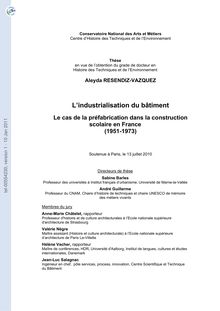 L’industrialisation du bâtiment : le cas de la préfabrication dans la construction scolaire en France (1957-1973