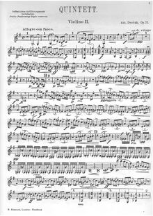 Partition violon 2, corde quintette No.2 en G major, Op.77, G major