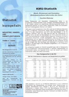 Statistik kurzgefaßt. Industrie, Handel und Dienstleistungen Nr. 8/2000. KMU-Statistik