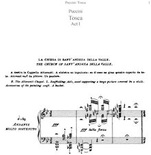 Partition complète, Tosca, Puccini, Giacomo