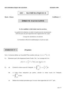 Btsinfges 1999 mathematiques ii
