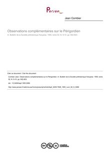 Observations complémentaires sur le Périgordien - article ; n°9 ; vol.52, pg 602-603