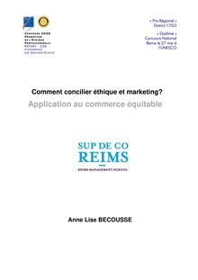 Comment concilier éthique et marketing - Application  au commerce ...