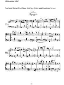 Partition complète, Ecossaises, D.697, Schubert, Franz par Franz Schubert
