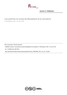 Les poèmes en prose de Baudelaire et la caricature - article ; n°74 ; vol.21, pg 57-64