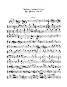 Partition violons I, Symphony No.41, Jupiter Symphony, C major, Mozart, Wolfgang Amadeus par Wolfgang Amadeus Mozart