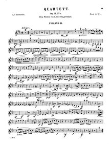 Partition violon 2, corde quatuor No.3, Op.18/3, D major, Beethoven, Ludwig van par Ludwig van Beethoven