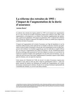 La réforme des retraites de 1993 : l impact de l augmentation de la durée d assurance