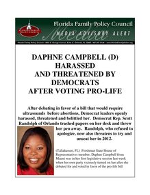DAPHNE CAMPBELL (D) HARASSED AND THREATENED BY DEMOCRATS AFTER ...