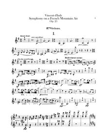 Partition violons I, Symphonie sur un Chant Montagnard Français, Op.25