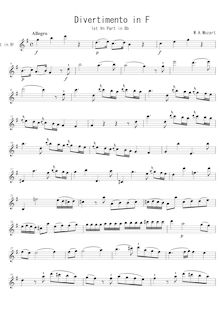 Partition violon 1 (en B♭), Divertimento, Salzburg Symphony No.3