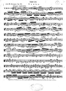 Partition viole de gambe, Trio pour violon viole de gambe et violoncelle, Op.111