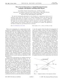 Wave Current Interaction as a Spatial Dynamical System: Analogies with Rainbow and Black Hole Physics