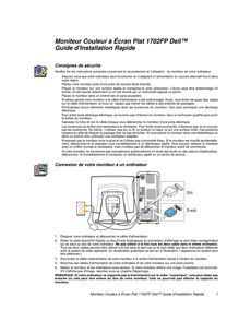 Moniteur Couleur à Écran Plat 1702FP Dell Guide d Installation Rapide
