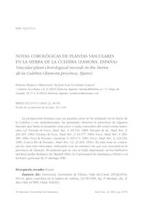 Notas corológicas de plantas vasculares en la Sierra de la Culebra (Zamora, España)