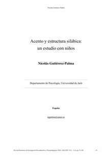 Acento y estructura silábica: un estudio con niños (Stress and syllabic structure: a study with children)