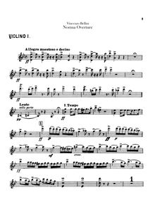 Partition violons I, II, Norma, Tragedia liricia in due atti, Bellini, Vincenzo