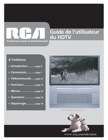 Notice Projection HDTV RCA  R61WH76