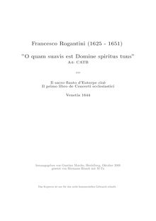 Partition complète, O quam suavis est Domine spiritus tuus, Rogantini, Francesco