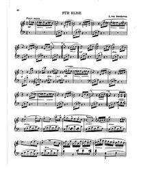 Partition Für Elise par Ludwig van Beethoven