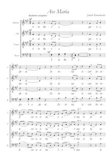 Partition pour chœur (SATB), Ave Maria, Kowalewski, Jakub