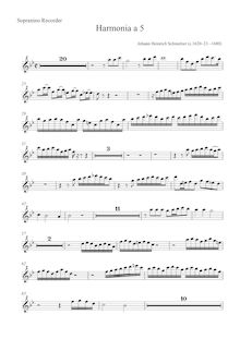 Partition parties complètes, Harmonia à 5, B♭ major, Schmelzer, Johann Heinrich