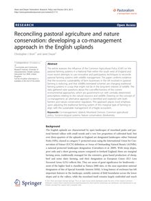 Reconciling pastoral agriculture and nature conservation: developing a co-management approach in the English uplands