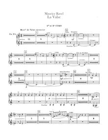 Partition cor 1/2, 3/4 (F), La valse, Poème chorégraphique, Ravel, Maurice