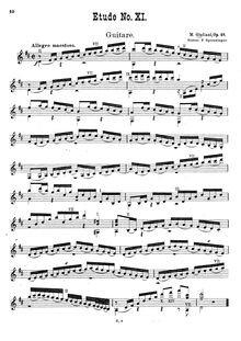Partition No.11, Esercizio, Op.48, Esercizio per la chitarra ( 24 pezzi della maggiore difficolta)