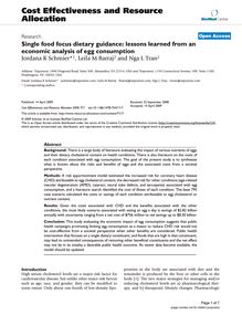 Single food focus dietary guidance: lessons learned from an economic analysis of egg consumption