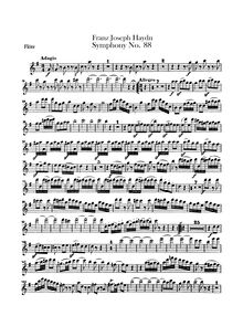 Partition flûte, Symphony No.88 en G major, Sinfonia No.88, Haydn, Joseph par Joseph Haydn