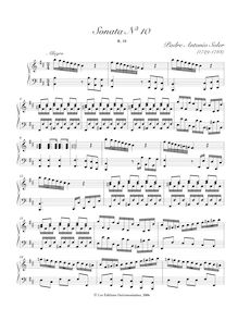 Partition Sonata en B minor, R.10, clavier sonates R.1–10, Soler, Antonio par Antonio Soler