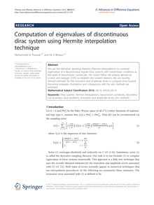 Computation of eigenvalues of discontinuous dirac system using Hermite interpolation technique