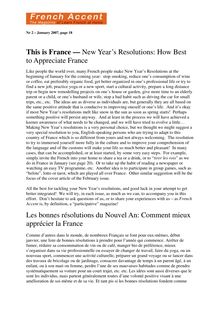 This is France  New Year s Resolutions: How Best to Appreciate ...