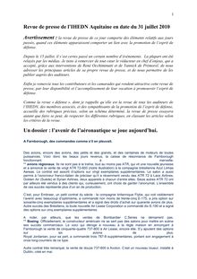 Revue de presse de l IHEDN Aquitaine en date du 31 juillet 2010
