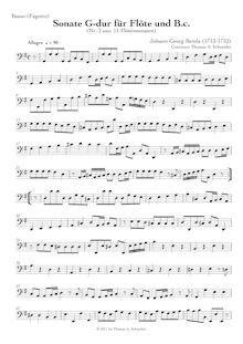 Partition basse , partie, 11 flûte sonates, 1. C major2. G major3. B♭ major4. F major5. G major6. G major7. G major8. D major9. B♭ major10. A major11. G major
