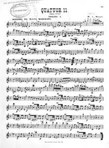 Partition violon I, corde quatuor No.13, D minor, Mozart, Wolfgang Amadeus par Wolfgang Amadeus Mozart