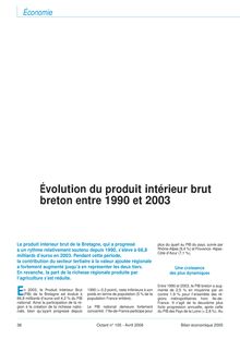 Évolution du produit intérieur brut breton entre 1990 et 2003 (Octant n°105)