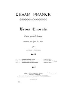 Partition choral No.2, Three Chorals pour orgue, Franck, César